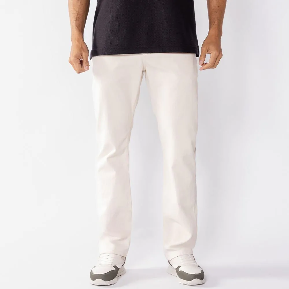 Calça Masculina Tradicional em Sarja Marc Alain Off White