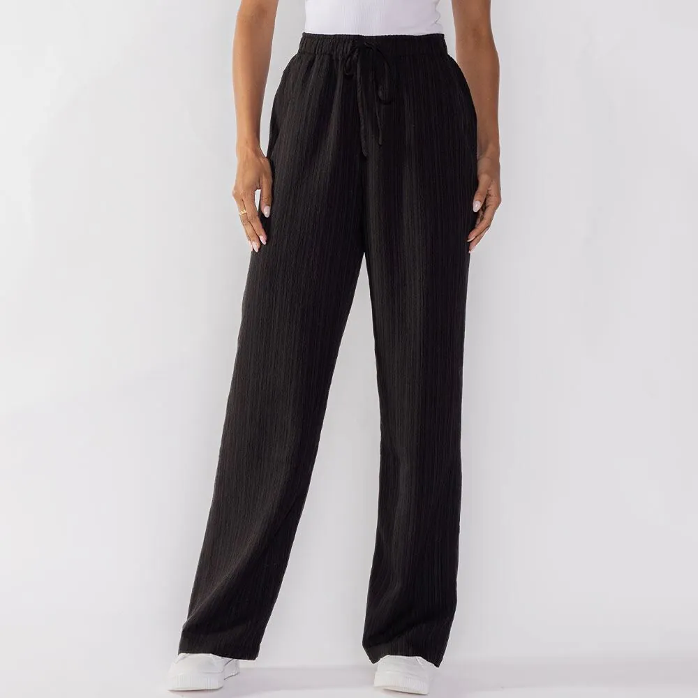 Calça Pantalona Estilo Pijama Boby Blues Preto