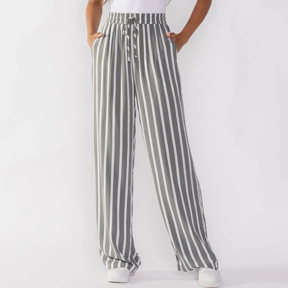 Calça Pantalona Estilo Pijama Patricia Foster Off / Verde