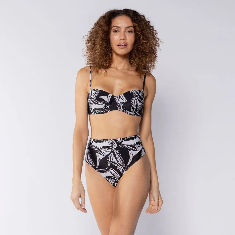 Calcinha Biquíni Hot Pant Fio Duplo Patricia Foster Preto/Branco