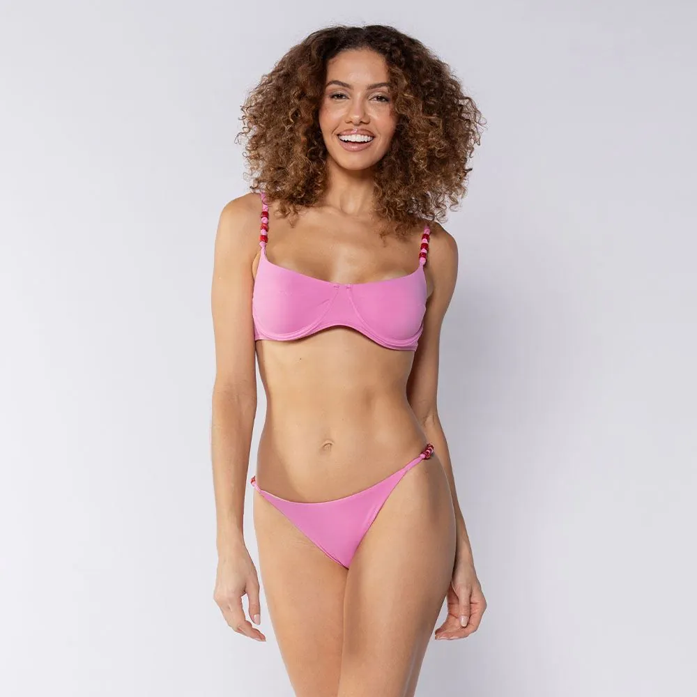 Calcinha Biquíni String com Miçanga Boby Blues Rosa