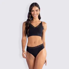 Calcinha Fio Dental de Poliamida Camila Moretti Branco