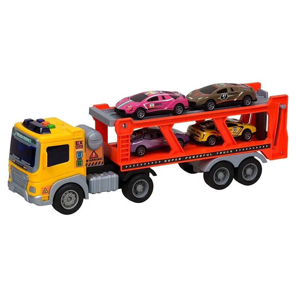 Caminhão Cegonha Fricção com Luz e Som Toys