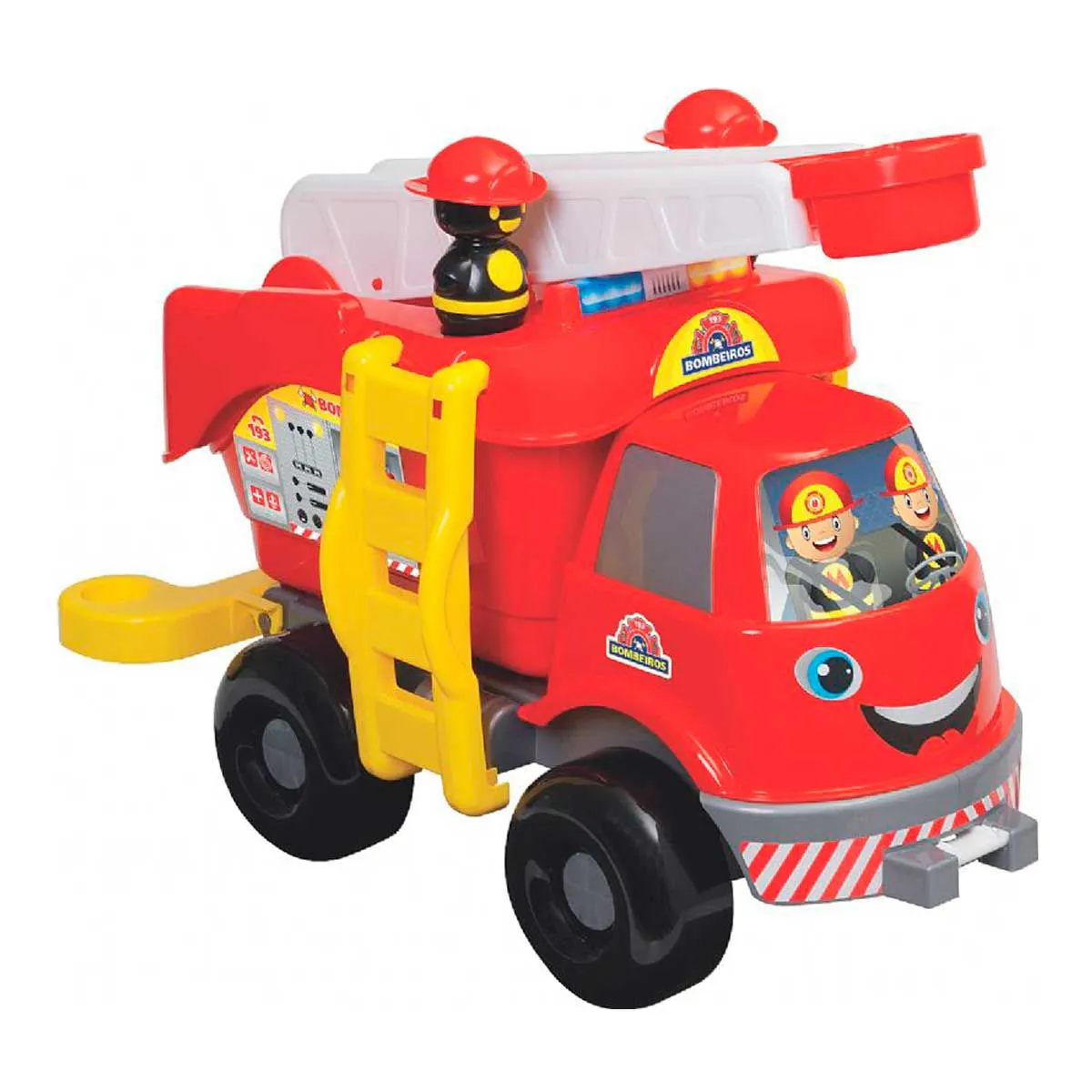 Caminhão de Bombeiro Grande Mercotoys - Vermelho