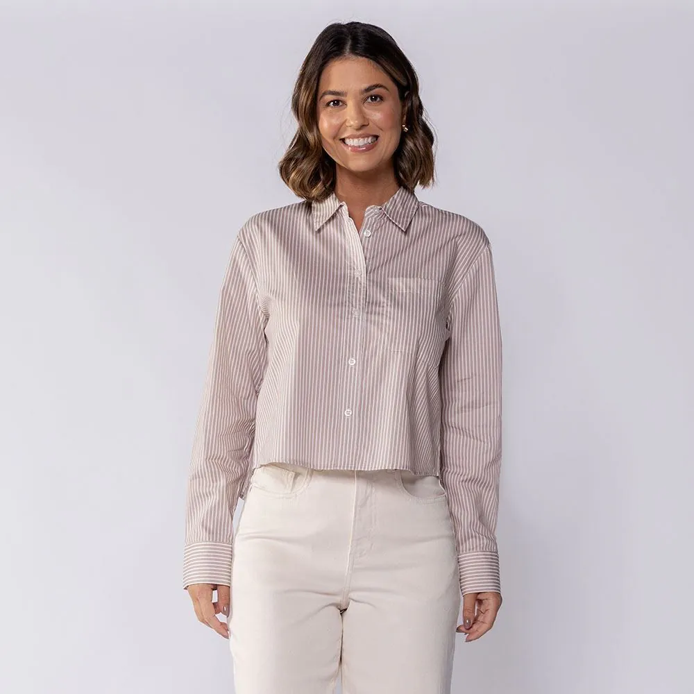 Camisa Cropped Manga Longa com Bolso Boby Blues Fendi / Off White