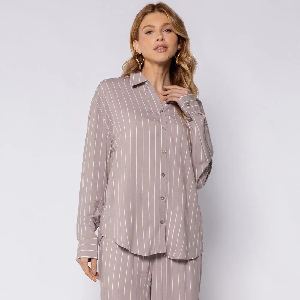Camisa Feminina Listrada Patricia Foster Fendi / Off White