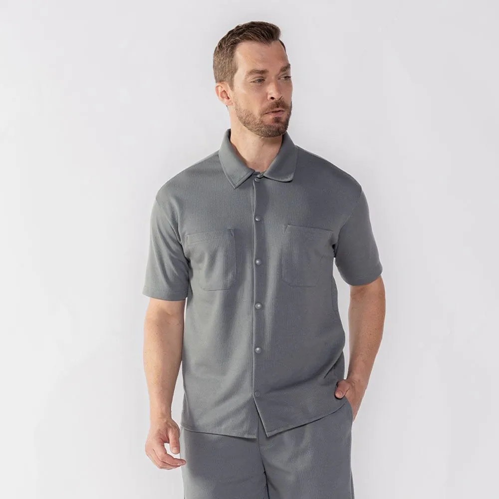 Camisa Masculina de Botão com Bolso Thing Verde Novo