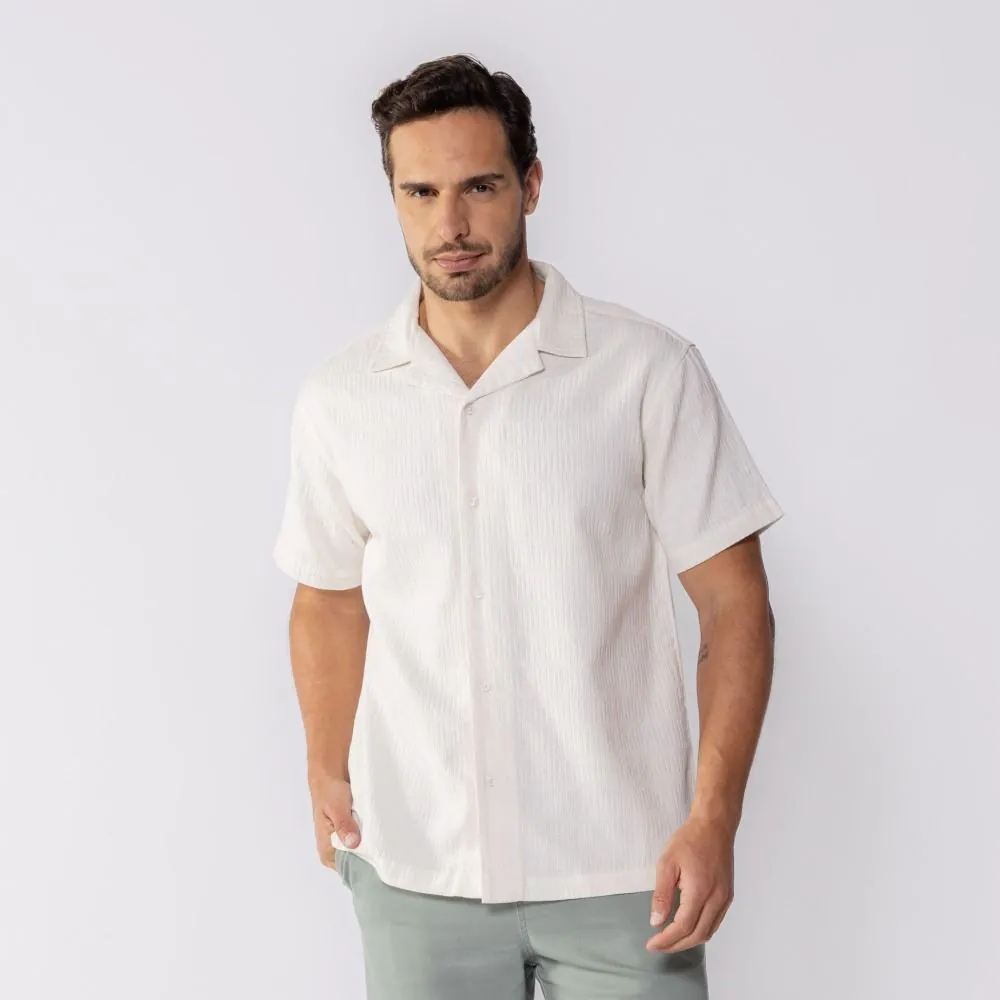 Camisa Masculina de Botão com Textura Thing Off White
