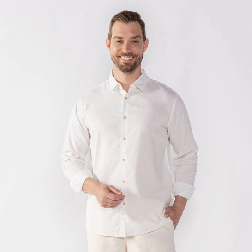Camisa Masculina de Linho Thing Branco