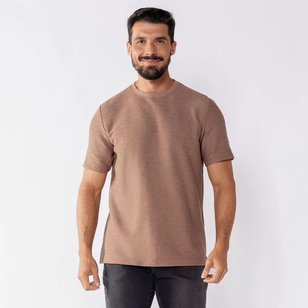 Camiseta Masculina em Malha Mustang Thing Castanho Mr00134