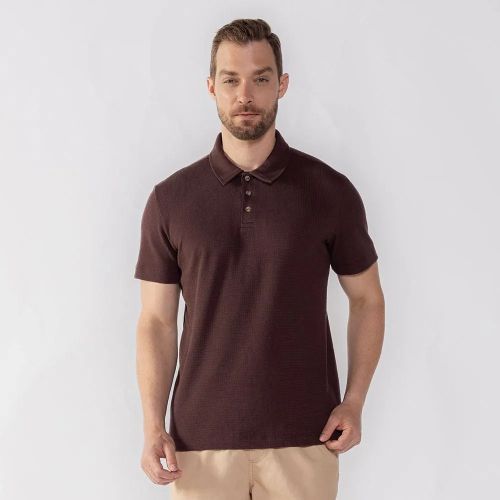 Camisa Polo Manga Curta Marc Alain Marrom