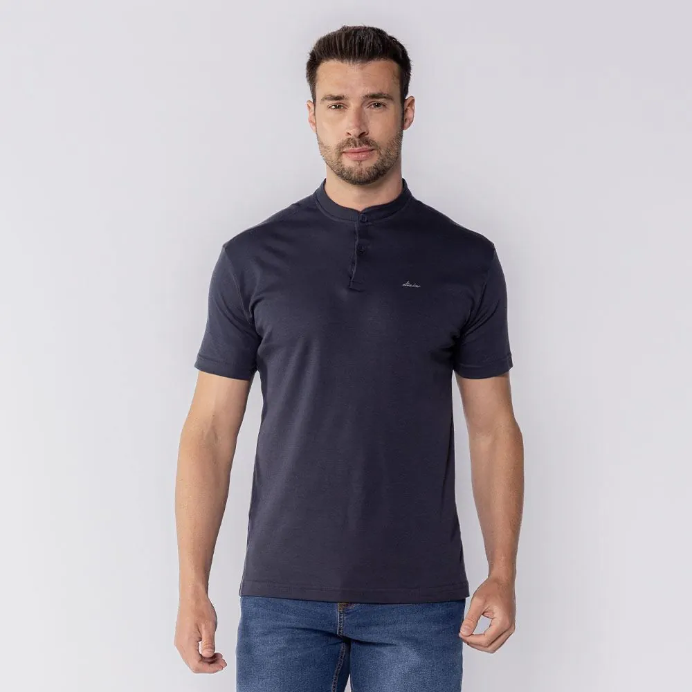 Camisa Polo Masculina de Algodão Dixie Azul Marinho