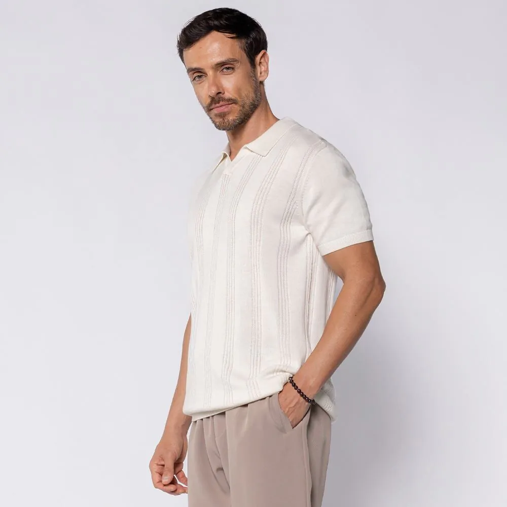 Camisa Polo Masculina em Tricot Thing Off White