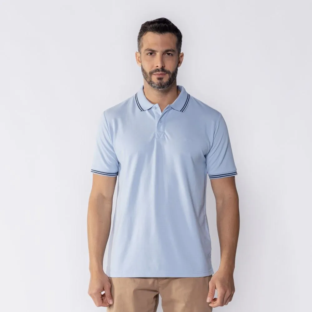 Camisa Polo Piquet Masculina Marc Alain Azul 14-4112