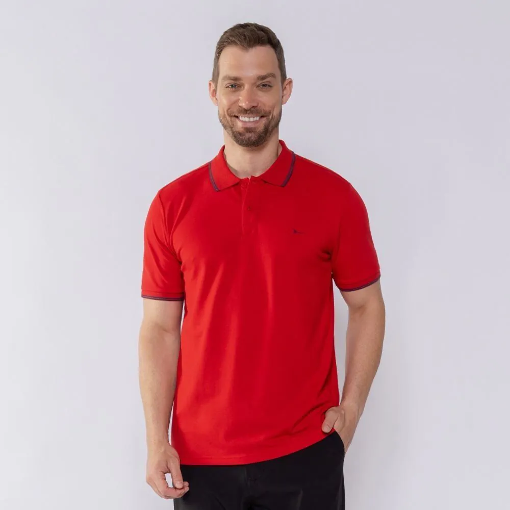 Camisa Polo Piquet Masculina Marc Alain Vermelho