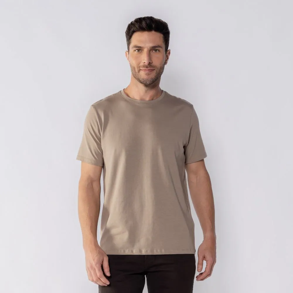 Camiseta Básica Masculina de Algodão Peruano Marc Alain Fendi