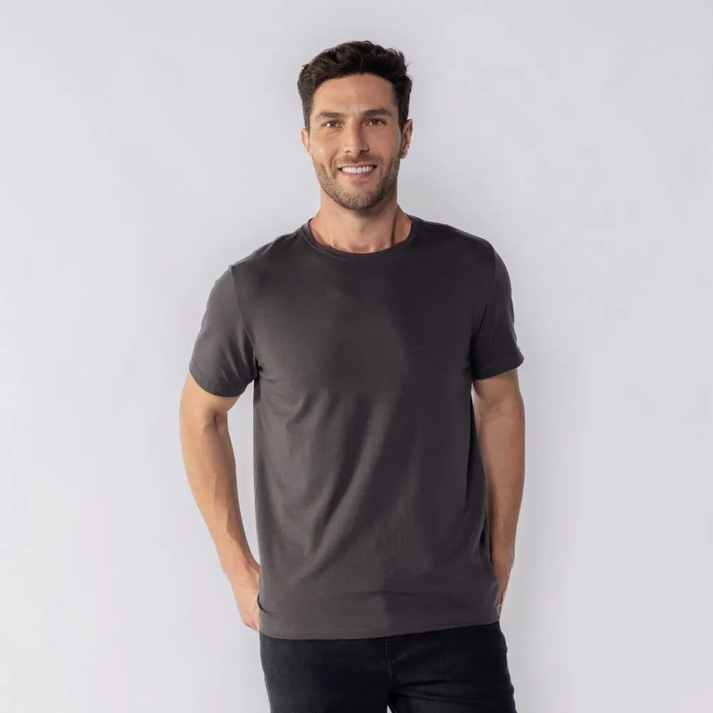 Camiseta Básica Masculina de Algodão Peruano Marc Alain Grafite