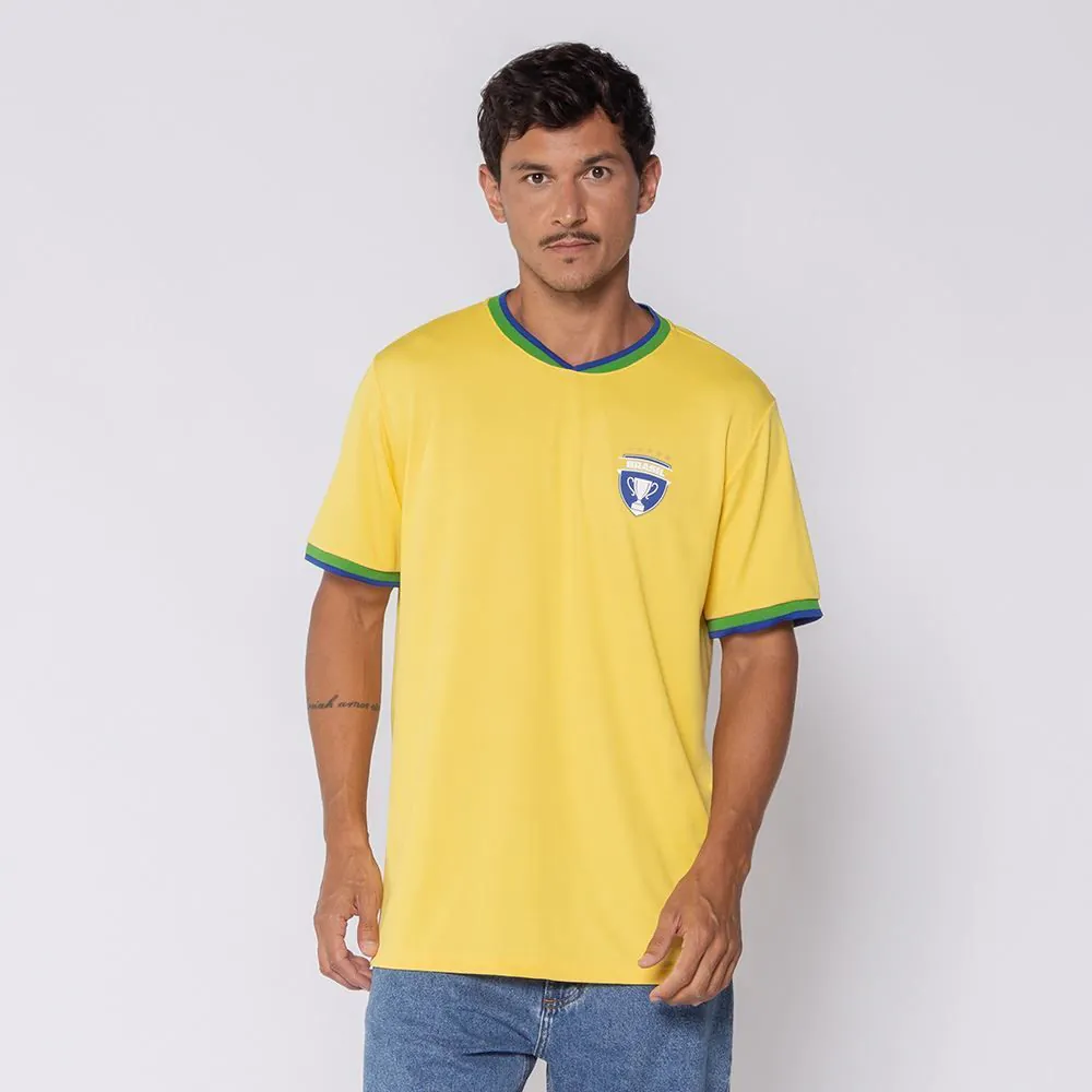Camiseta Brasil Masculina Dry Fit Scream Amarelo