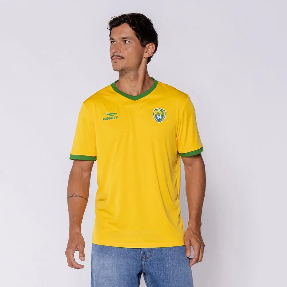 Camiseta Brasil Masculina Player Penalty Amarelo