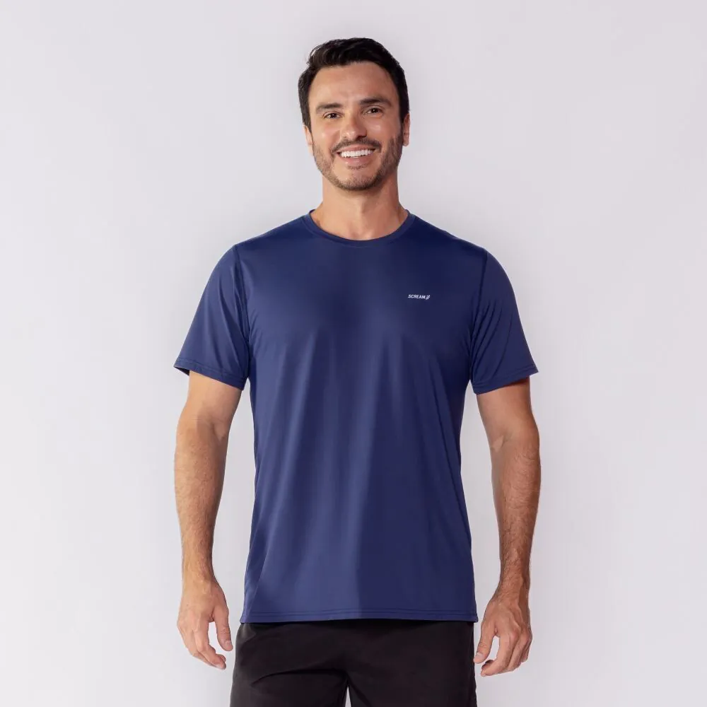 Camiseta Esportiva Masculina Dry Poliamida Scream Marinho