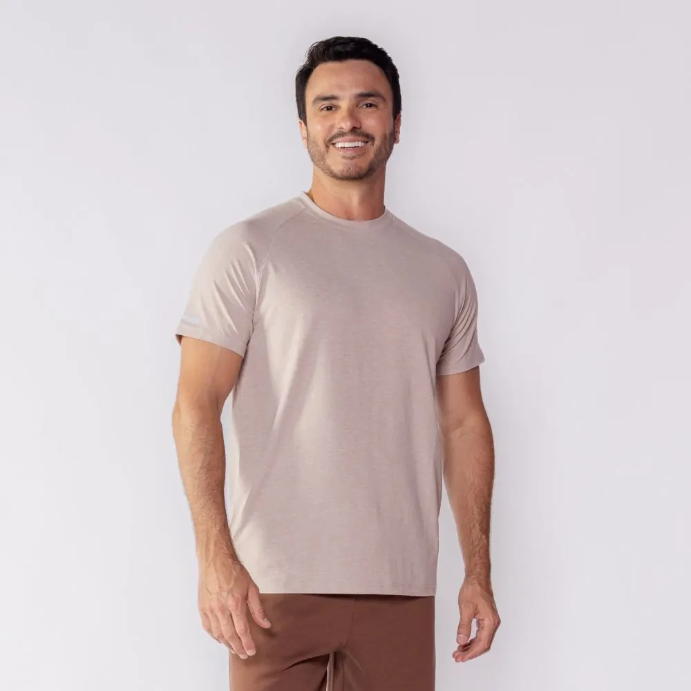 Camiseta Esportiva Masculina Raglan Dry Fit Scream Areia
