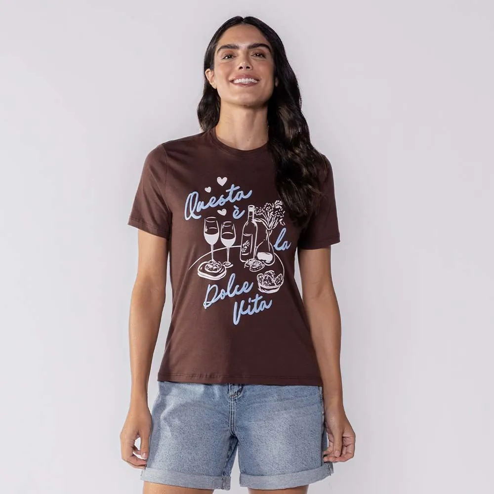 Camiseta Feminina Dolce Vita Boby Blues Marrom