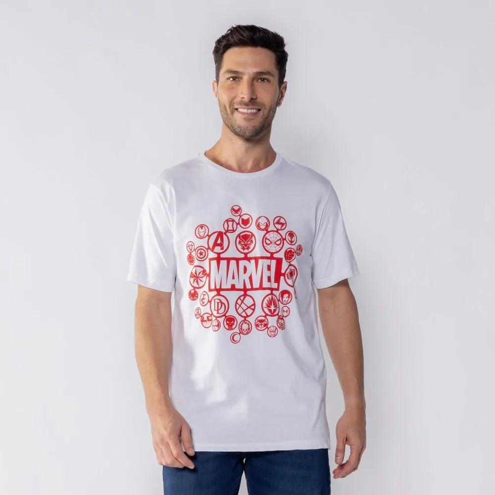 Camiseta Marvel Masculina Bandup Branco