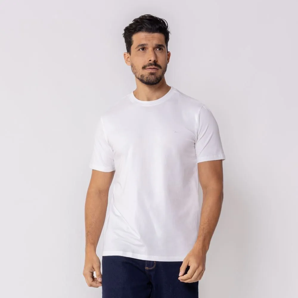 Camiseta Masculina Básica Cotton Marc Alain Branco