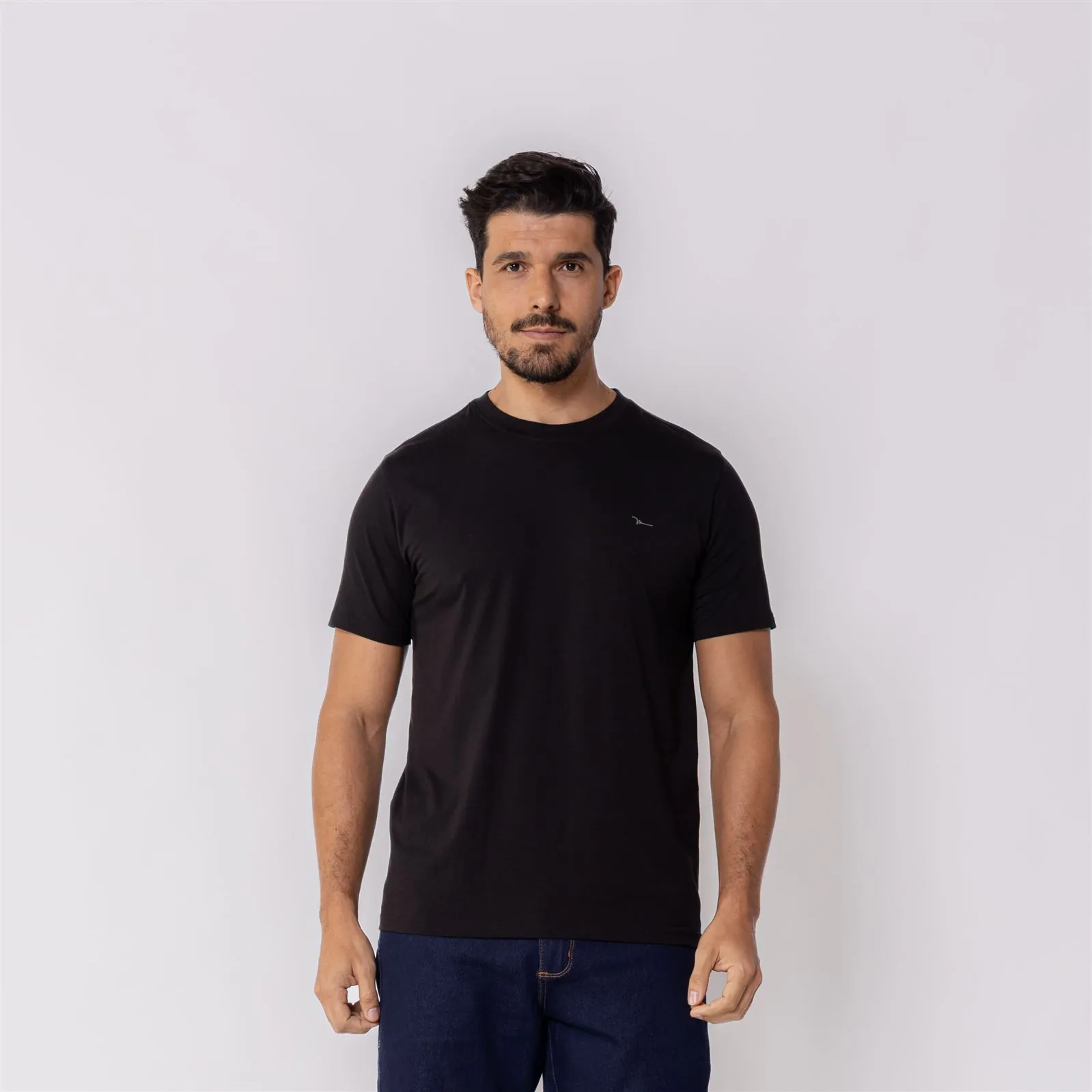 Camiseta Masculina Básica Cotton Marc Alain Preto