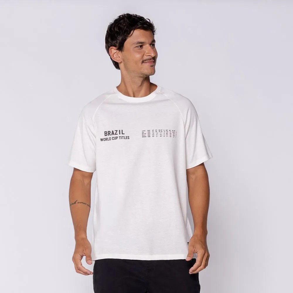 Camiseta Masculina Brazil World Cup Titles Scream Off White
