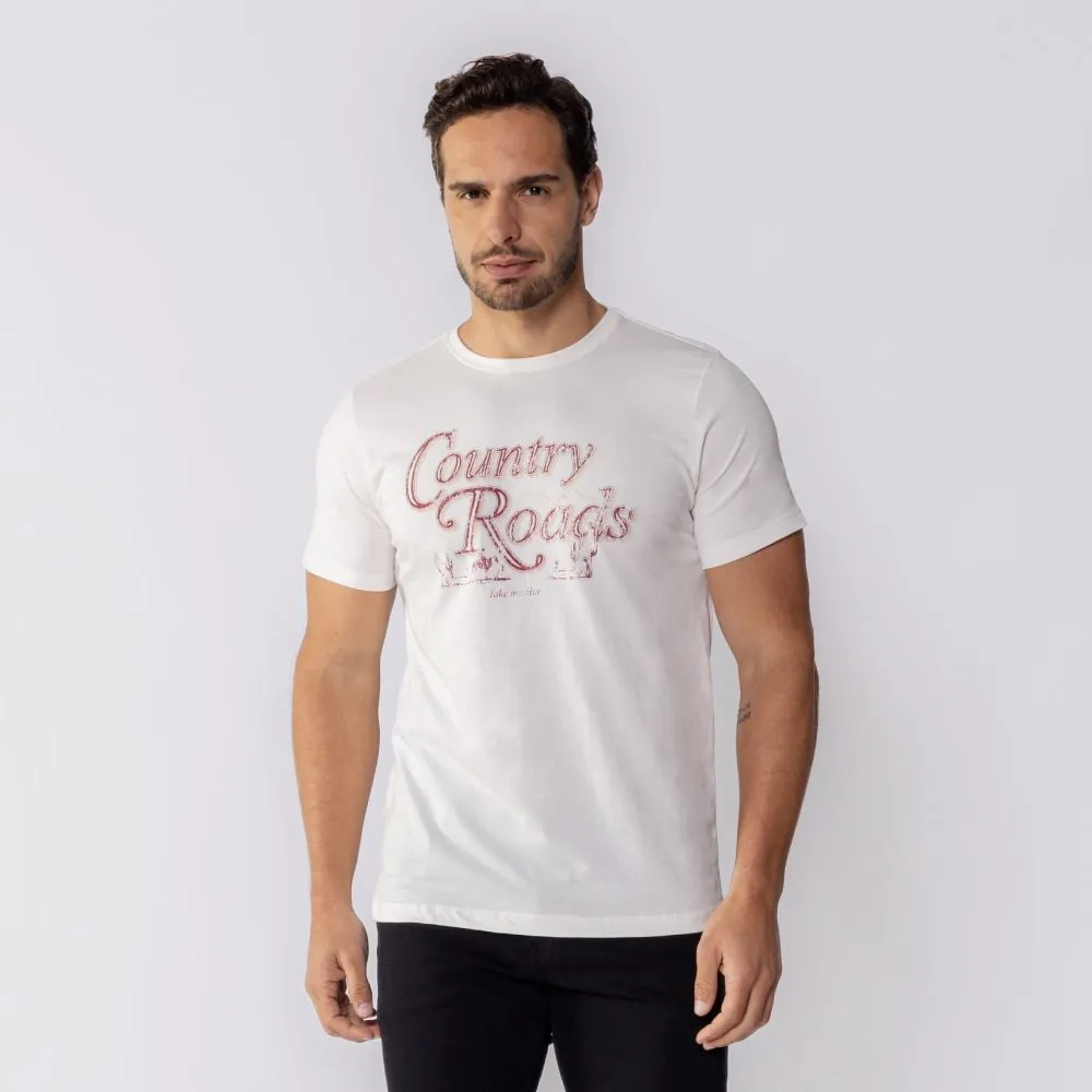 Camiseta Masculina Country Roads Thing Off White