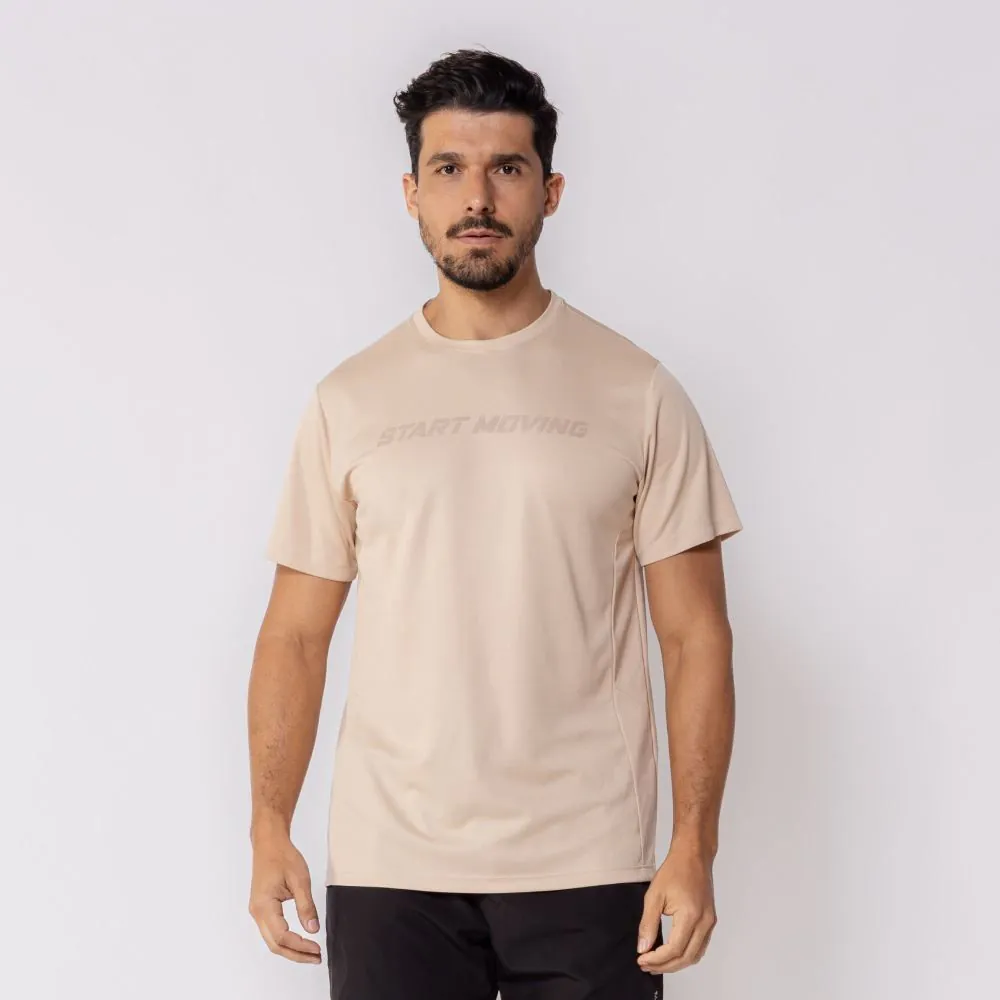 Camiseta Masculina Dry Fit Start Moving Scream Bege