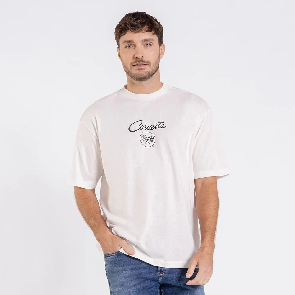 Camiseta Masculina em Algodão Chevrolet Off White