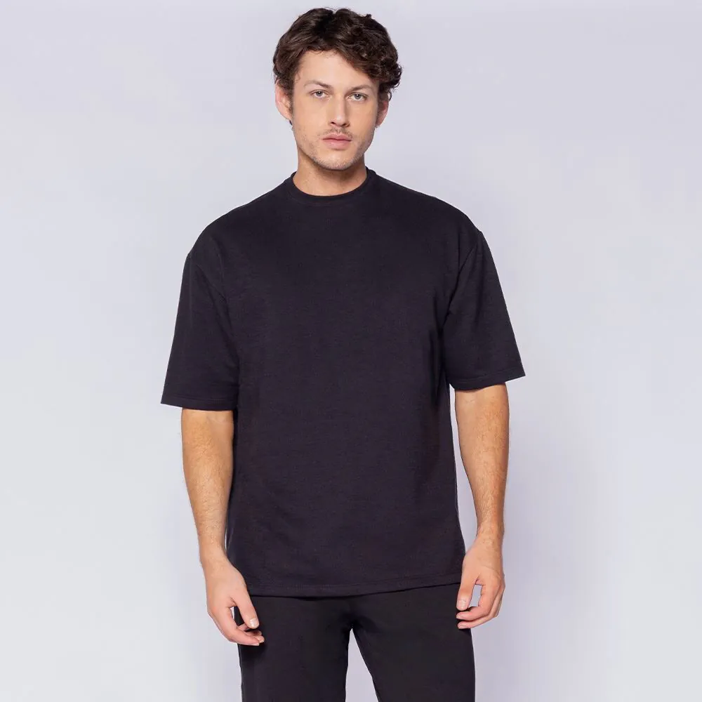 Camiseta Masculina em Malha Crochê Thing Preto