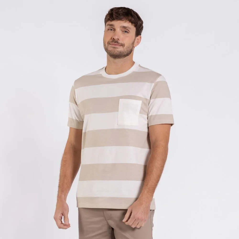 Camiseta Masculina Listrada Marc Alain Off White