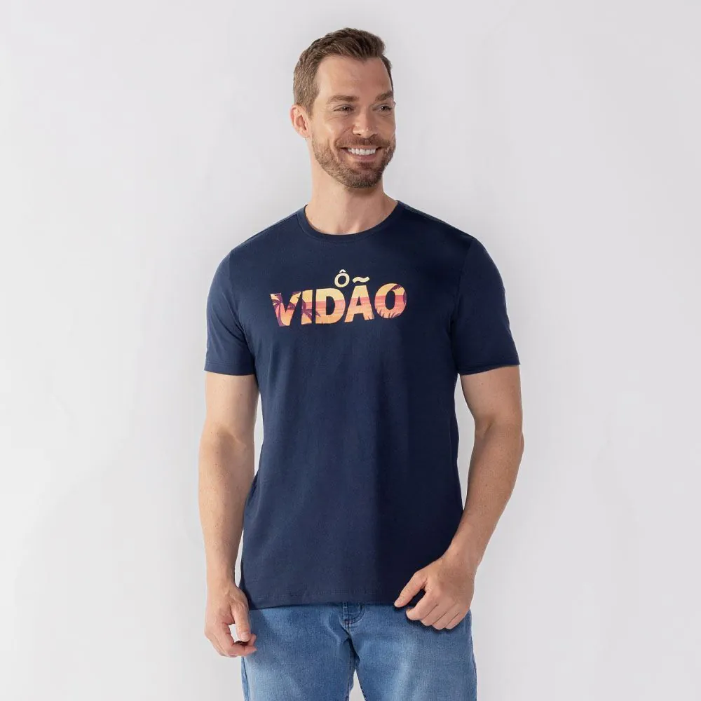 Camiseta Masculina Ô Vidão Marc Alain Azul Marinho
