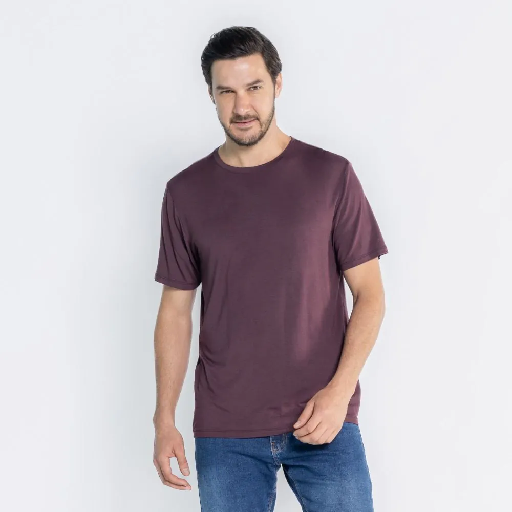 Camiseta Tech Modal Masculina Thing Vinho Cappuccino