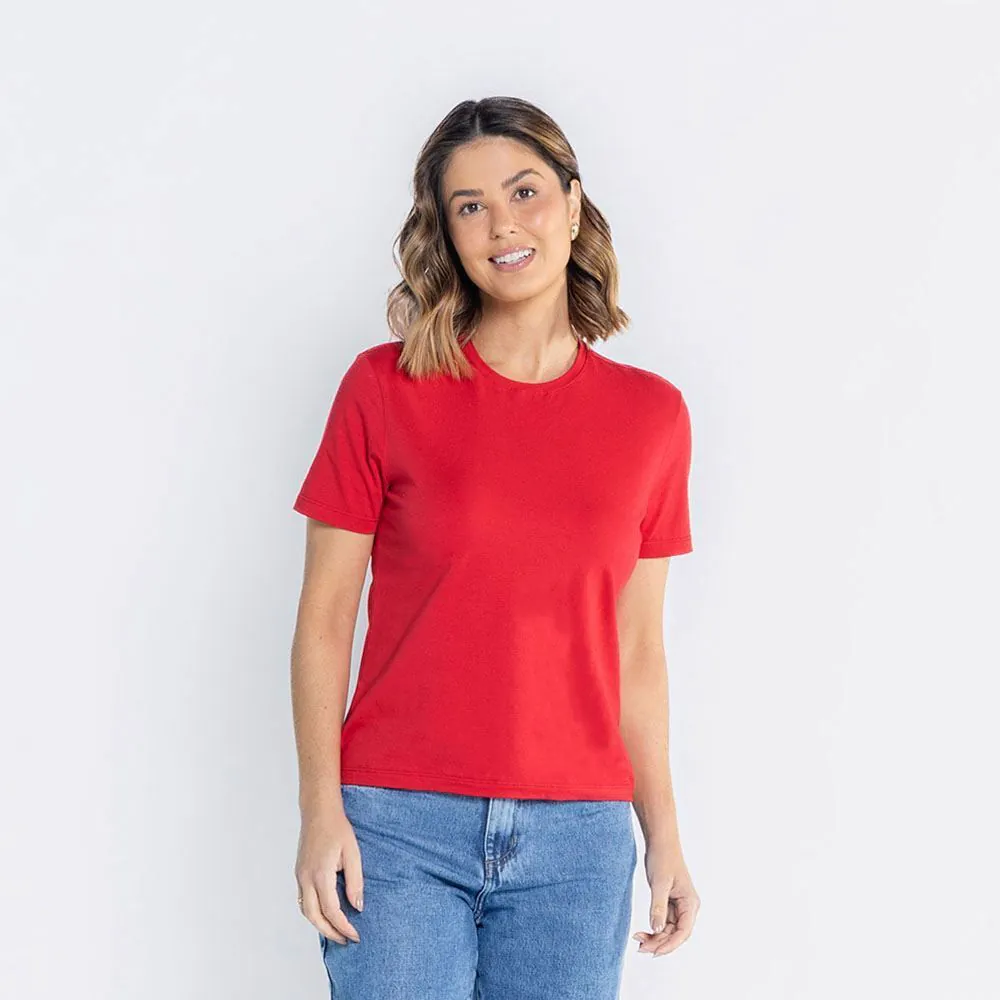 Camiseta Pima Feminina Básica Patricia Foster Merlot