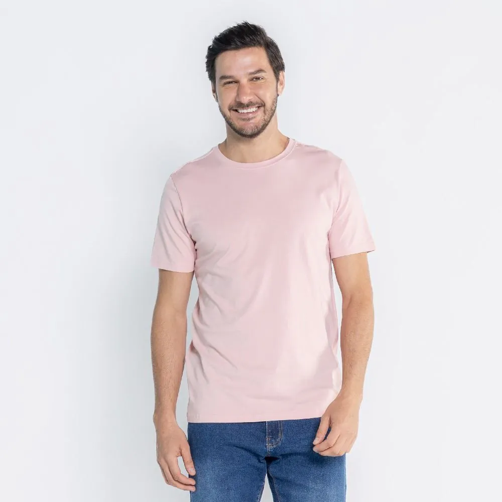 Camiseta Pima Masculina Marc Alain Rosa Po