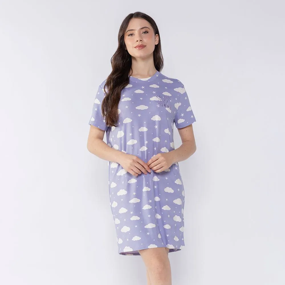 Camisola Feminina Manga Curta Camila Moretti Lilas