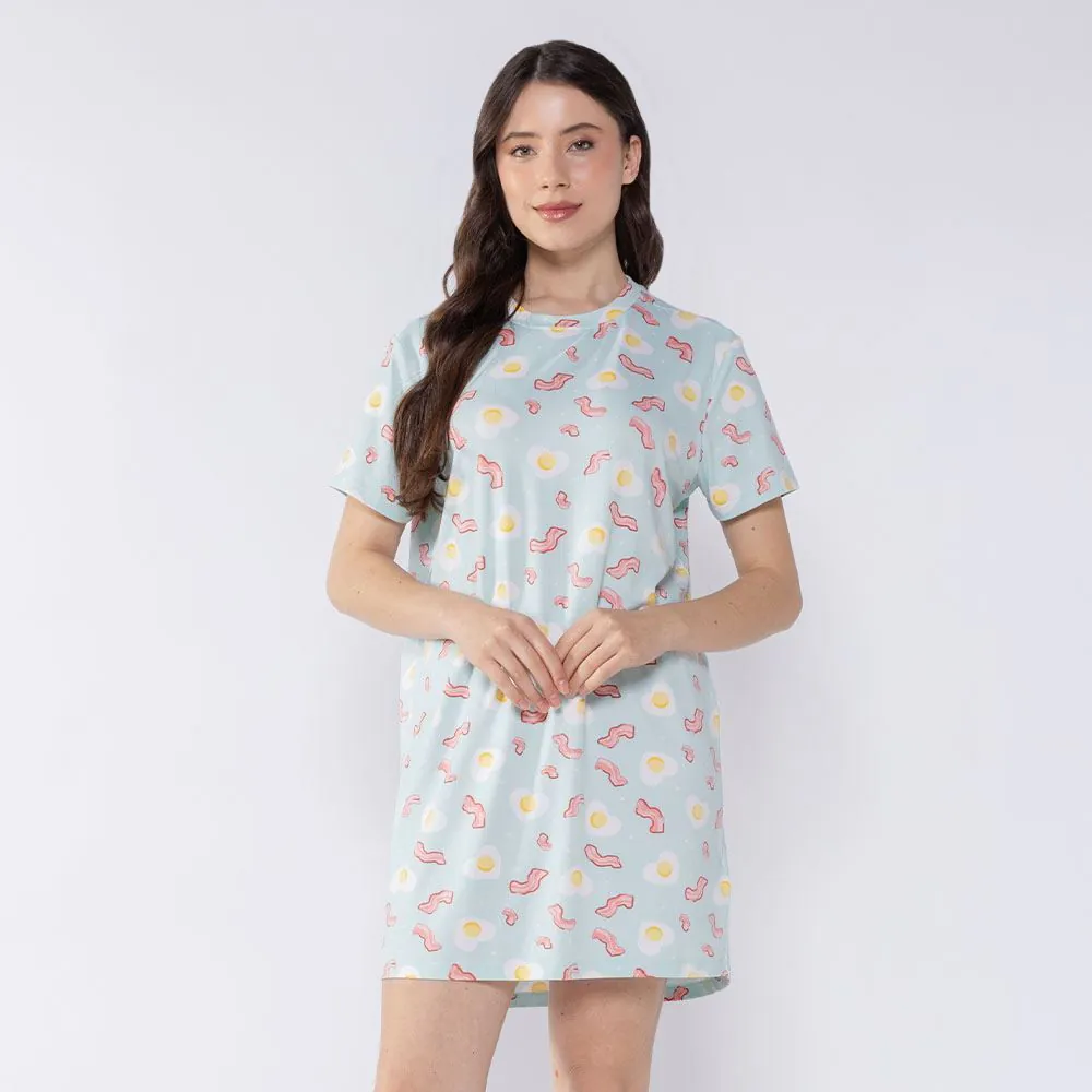 Camisola Feminina Manga Curta Egg Camila Moretti Azul