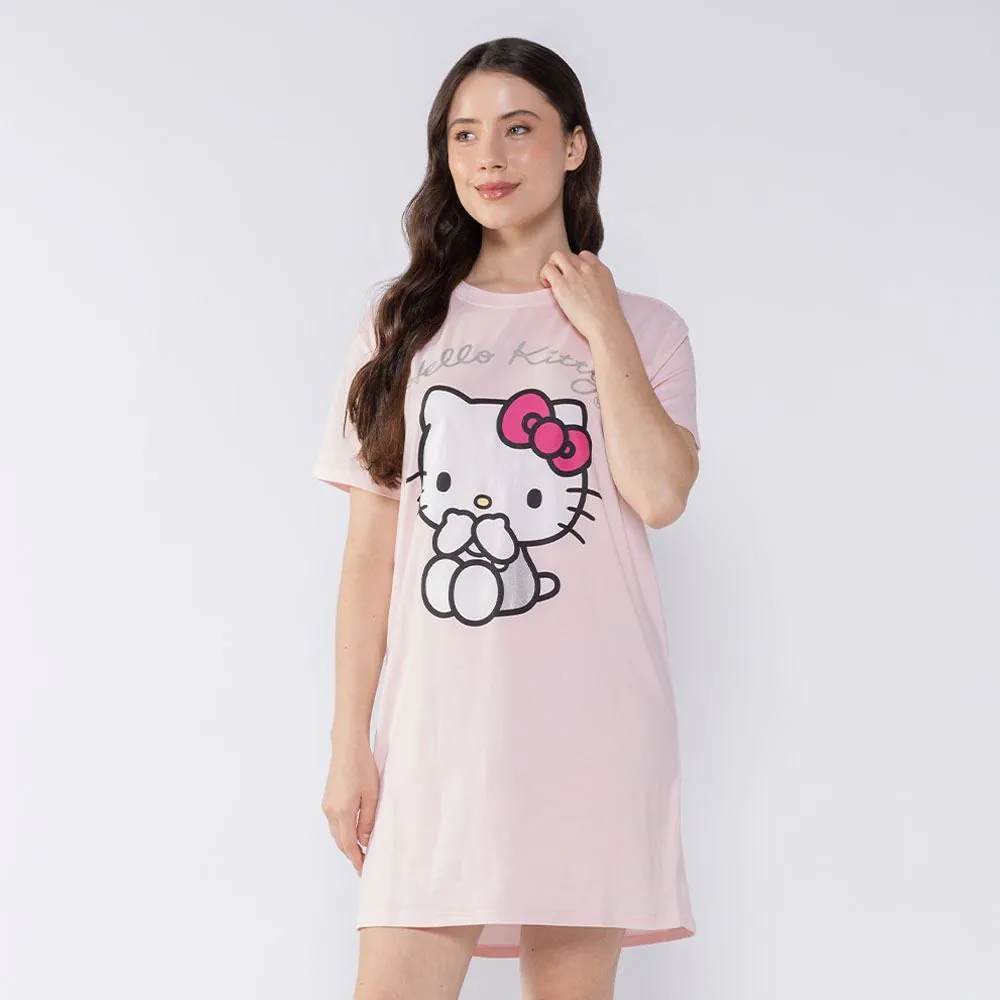 Camisola Hello Kitty Manga Curta Sanrio Rosa
