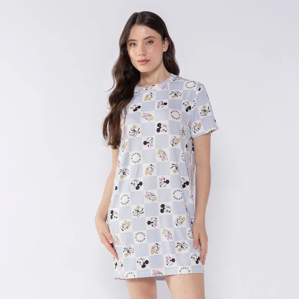 Camisola Mickey Feminina Manga Curta Disney Azul