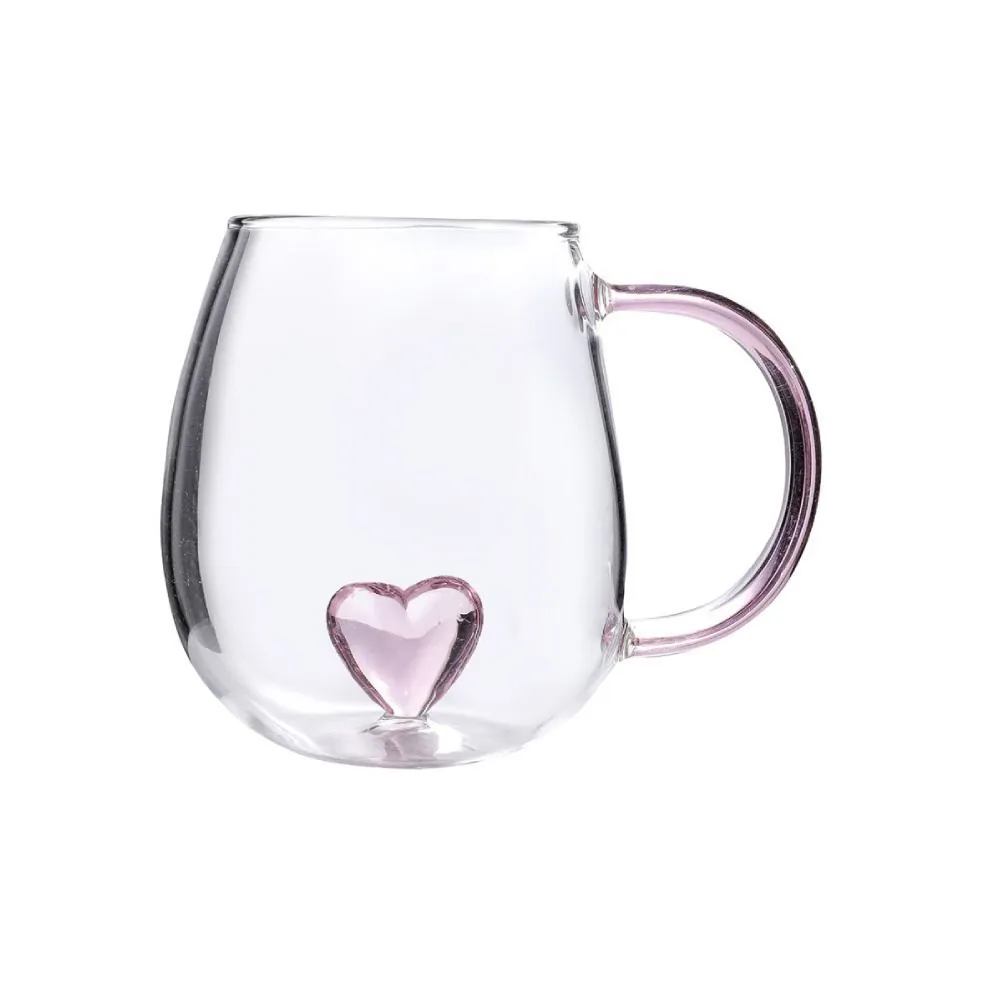 Caneca de Café Coração 3D Allmix 420Ml - Vidro