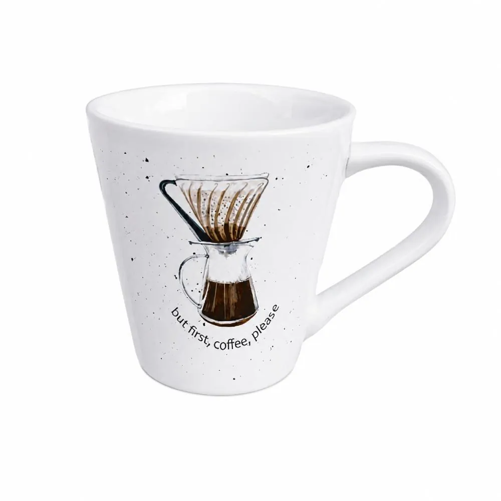 Caneca de Café em Porcelana Estampada Cônica 150Ml Terramada - Sortido