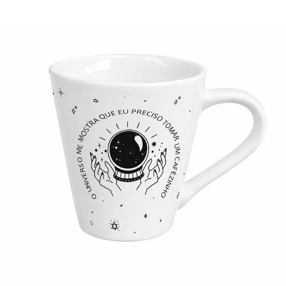 Caneca de Café em Porcelana Estampada Cônica 290Ml Terramada - Sortido