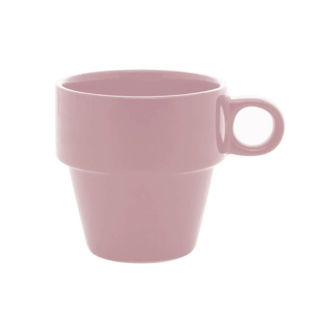 Caneca de Cerâmica Empilhável Lyor 210Ml - Rosa