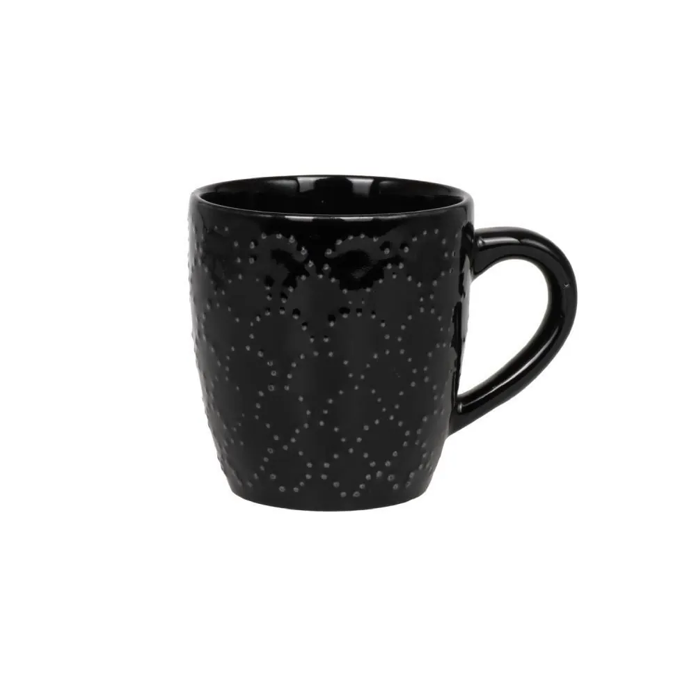 Caneca de Cerâmica Texturizada 210Ml - Preta Brilhante