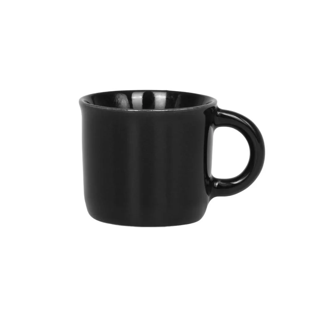 Caneca de Cerâmica Vintage Lisa 60Ml - Preto Fosco