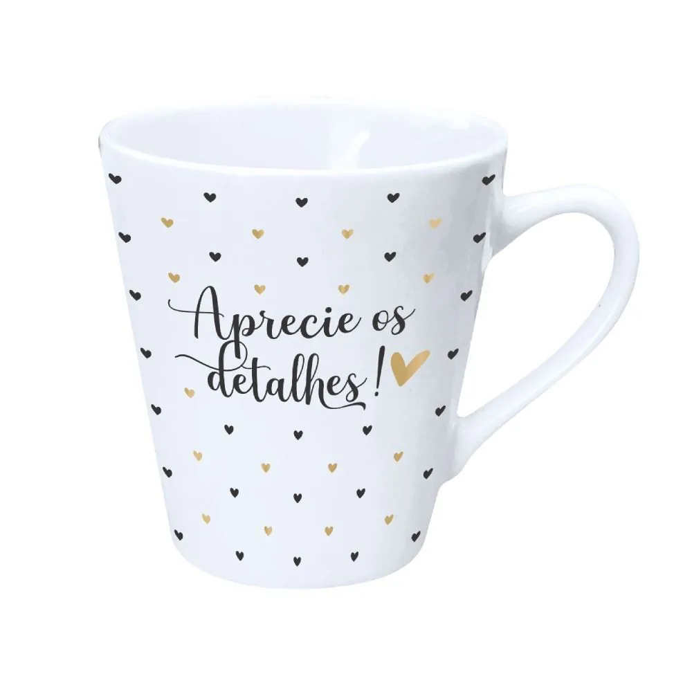 Caneca de Porcelana Cônica Estampada 150Ml Terramada - Sortido